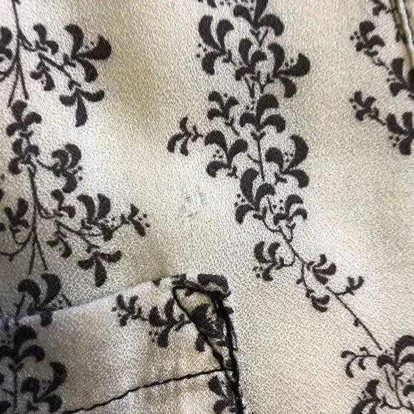 Peruvian Connection Cream Brown Floral Button Top - Picture 7 of 7